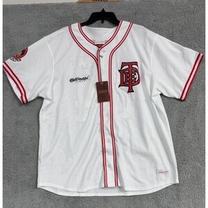 MITCHELL AND NESS X 50th Hip Hop Top Dawg ENT Baseball Jersey White Red Size 2XL